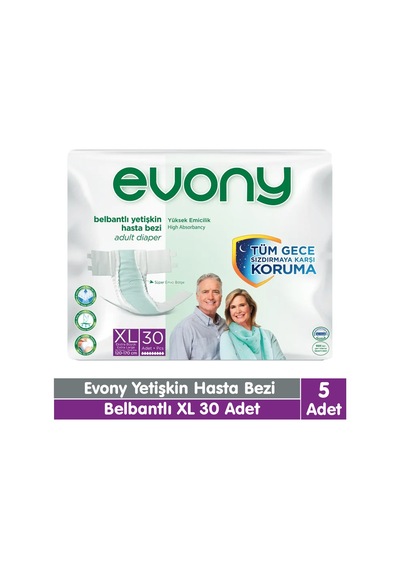 Evony Belbantlı Yetişkin Hasta Bezi Xl Beden 30x5 150 Adet