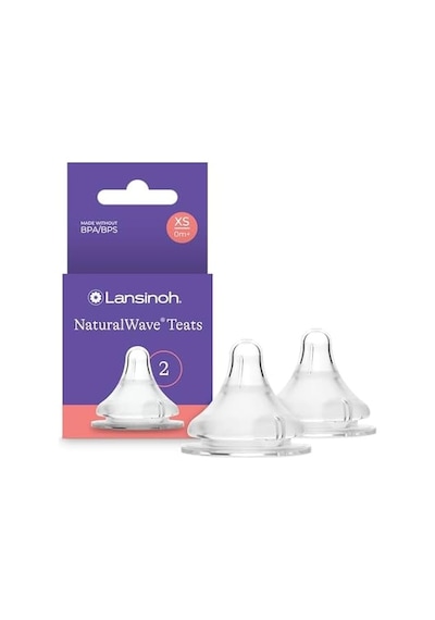 Lansinoh Natural Wave Biberon Emziği Ekstra Yavaş Akışlı 0 Ay Açık Bej