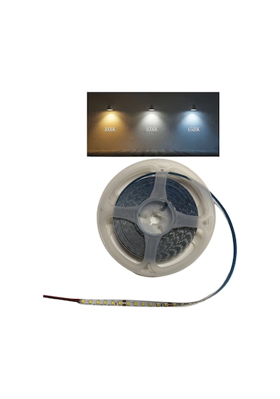 2835 Smd 180 Ledli 3 Renk 6500k-4000k-3000k Sabit Akım Avize Şerit Ledi 8mm 5 Metre