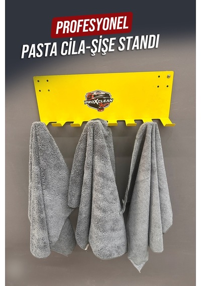 Premium 8'li Bez Asma Standı - Duvar Tipi Metal Oto Kuaför Detailing Düzenleyici