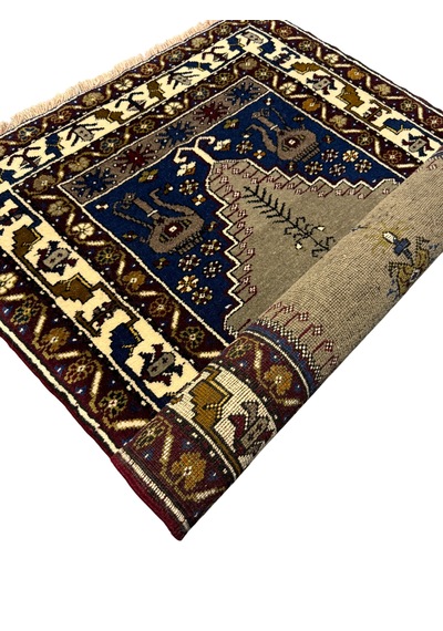 El Dokuma Sıfır Yahyalı Seccade 83x125 Kök Boya %100 Yün Namazlık Renkli