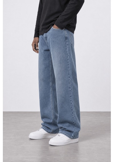 Respire Erkek Baggy Jean Koyu Mavi