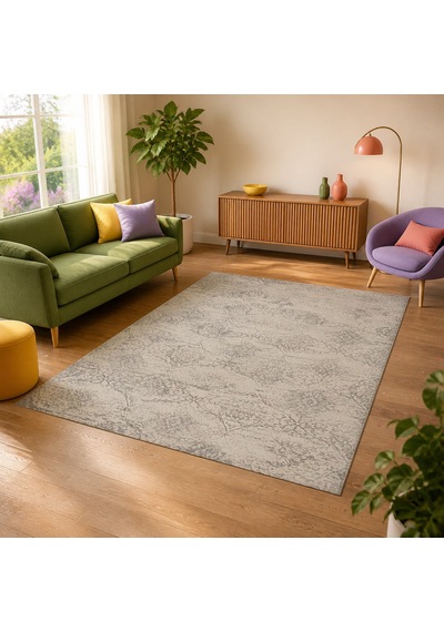 Kartela Halı Liva Halı Jüt Taban Dokuma Halı Açık Gri - 100 X 150 Cm