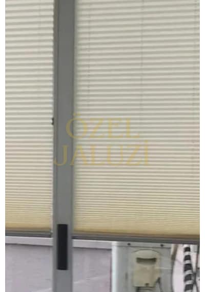 Krem Cam Balkon Ve Ofis Plisse Perde Plain003 Krem