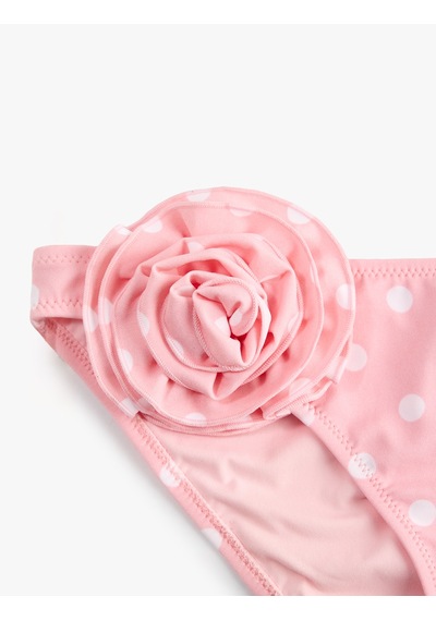 Koton Koton X Sibil Çetinkaya - Gül Aplike Detaylı Puantiyeli Bikini Altı Pembe Desenli 6sak00220mm