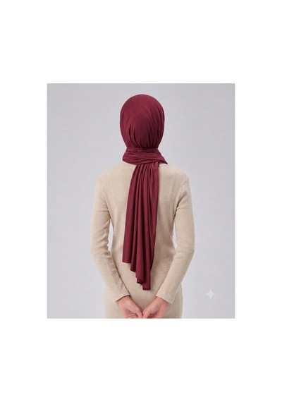 Sonbaharmoda Kız Çocuk Penye Şal, Viskon Likralı, 60x150 Cm, 10-12 Yaş, Tesettür Şal. Bordo