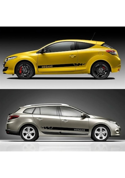 Renault Megane Damalı Yan Kapı Şerit Sticker Etiket Modeli