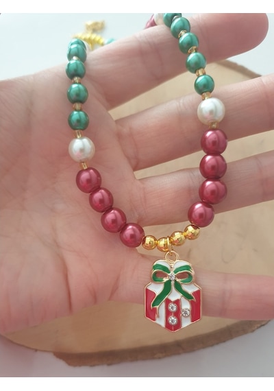 Pinkimaj Yeniyil Kolyesi Kırmızı Incili Kolye Tarz Konsept Butik Ürün Altı