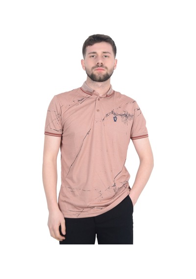 Cengiz İnler Baskı Desenli Erkek Polo Yaka  T-shirt