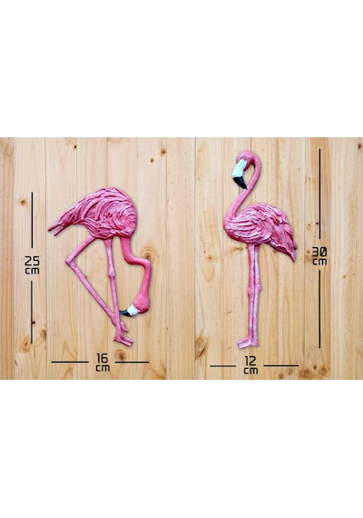 Ikili Pembe Flamingo Duvar Süsü Ev Duvar Biblo Aksesuar