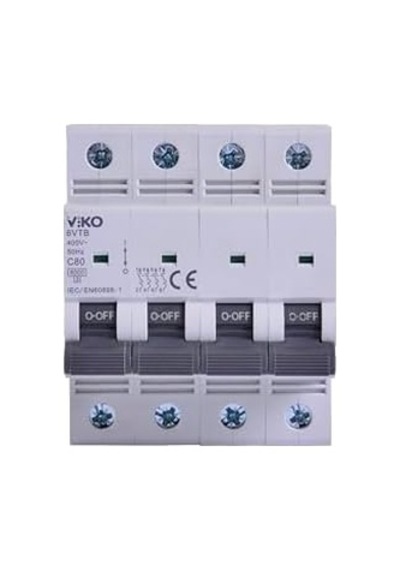 6vtb-4c80 Otomatik Sigorta 6ka C Tipi 4 Kutup 80a