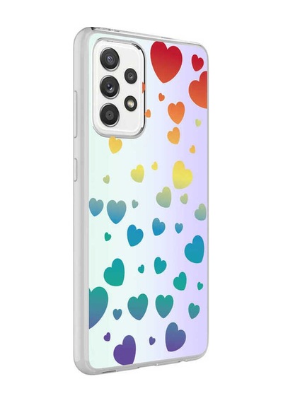 Samsung Uyumlu Galaxy A72 Kılıf Zore M-blue Desenli Kapak Heart No3