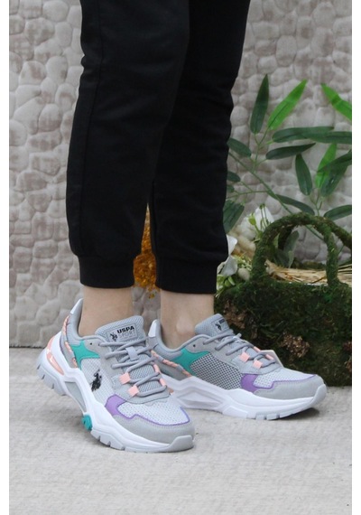 U.s. Polo Assn. Vıncent Gri Lila Yeşil Kadın Sneaker Ayakkabı 001