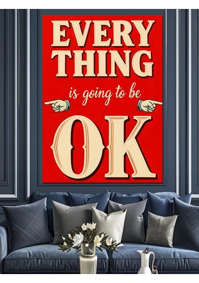 Ahşap Tablo Kırmızı Motivasyon Yazılı Poster