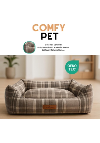 Jungolica Comfy Pet Kedi Ve Köpek Yatağı Bej/oeko-tex Sertifikalı Dokuma Kumaş, Yıkanabilir Fermuarlı Minder, Destekleyici Yapı, Kaydırmaz Taban Bej Jungolica Comfy Pet Kedi Ve Köpek Yatağı Bej/oeko-tex Sertifikalı Dokuma Kumaş, Yıkanabilir Fermuarlı Minder, Destekleyici Yapı, Kaydırmaz Taban Bej