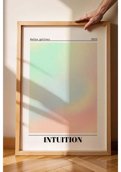 Intuition Çerçeveli Tablo Sezgi İçgüdü Aura Enerji Renkleri Retro Gallery