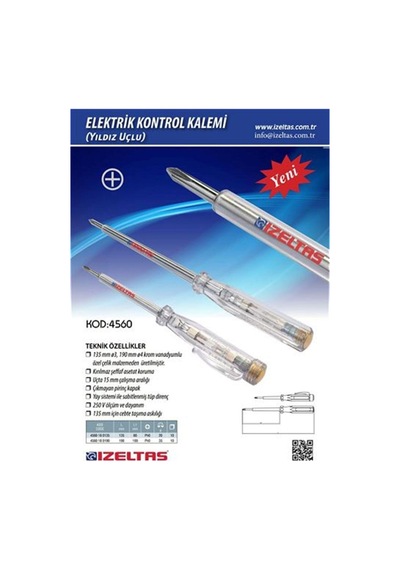 İzeltaş 190MM Elektrik Kontrol Kalemi Yıldız Uçlu