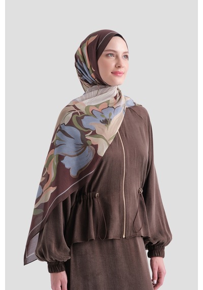Armine Elegance Pamuk - İpek Şal As559 Acı Kahve