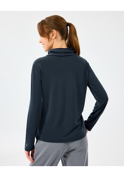 Skechers W Turtle Neck Longsleeve Softluxe T-shirt Kadın Siyah Tshirt S2520185-3817 Siyah