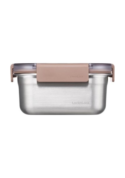 Locknlock Paslanmaz Çelik Fırın & Saklama Kabı Kare Kilitli 700 ML - Kahverengi