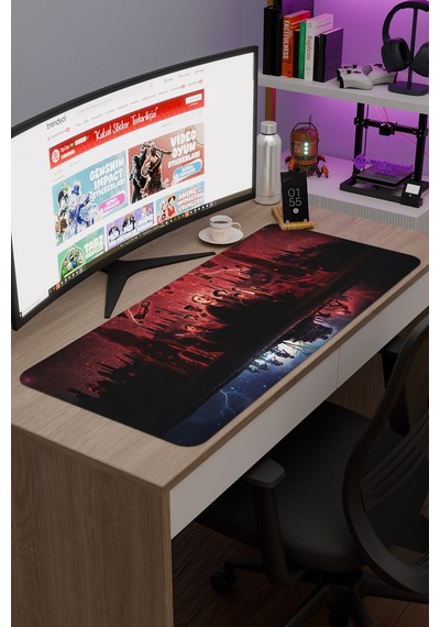 Stranger Things V1 90x40 Xxl Gaming Kauçuk Kaymaz Taban Mouse Pad Fare Altlığı