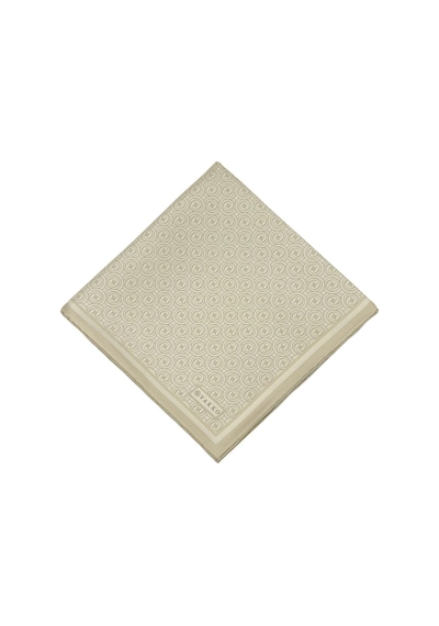 Vakko Twill İpek Eşarp - Helezon Monogram - Krem Sarı