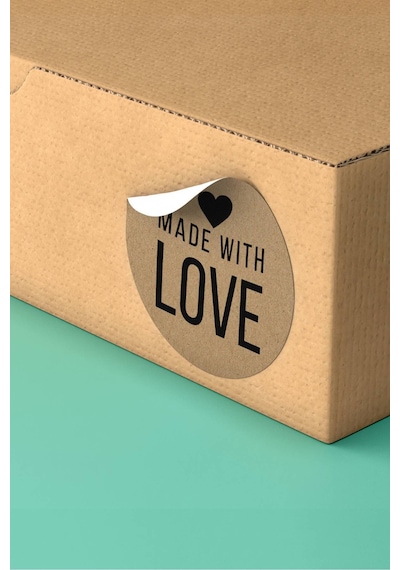 Made With Love Kraft Kargo Sticker 3x3cm St2149 Çok Renkli
