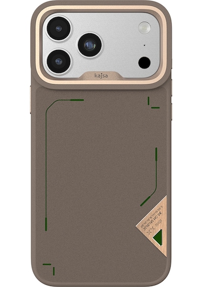 Apple Uyumlu iPhone 17 Pro Max Kılıf M-safeli O-ring Metal Çerçeveli Kajsa Matrix Collection Kapak Desert Gold Desert Gold