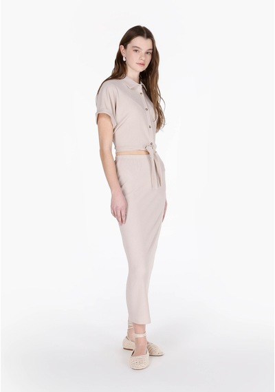 Colin's Colins Slim Fit Düz Kadın Bej Etek Cl1075023 Q1.v2 Beı Bej