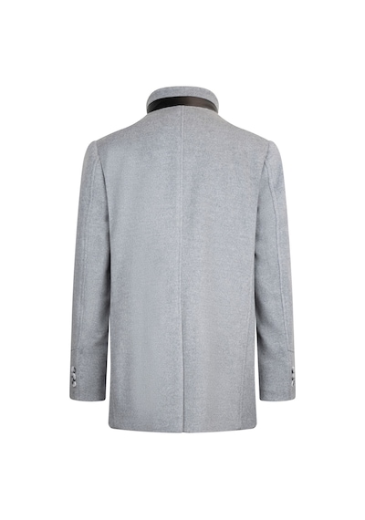 Hatemoğlu Gri Slim Fit Hakim Yaka Yünlü Basic Palto 1983510 Gri