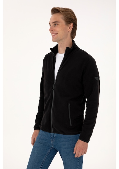 U.S. Polo Assn. Erkek Regular Fit Siyah Polar Örme Hırka 50313779-VR046
