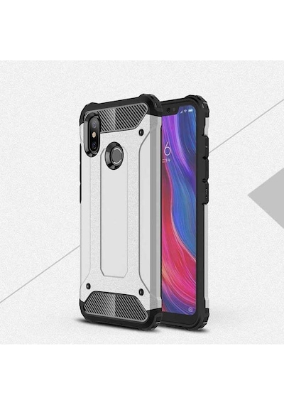 Kilifone - Xiaomi Mi 6x / Mi A2 Uyumlu - Kılıf Çift Katman Koruyucu Crash Military Tank Kılıf - Siyah Siyah