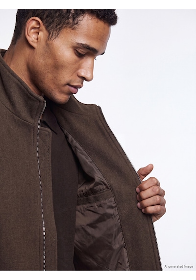 Lcw Vision Kahverengi Regular Fit Dik Yaka Erkek Mont