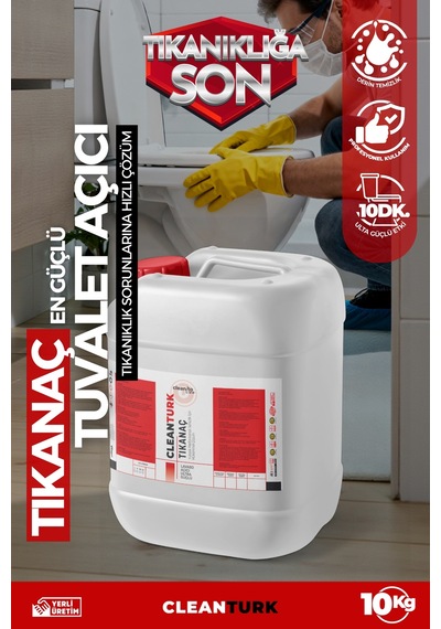 Cleanturk Tıkanaç Asidik Tuvalet Ve Kanalizasyon Açıcı Güçlü Temizlik 10 Kg