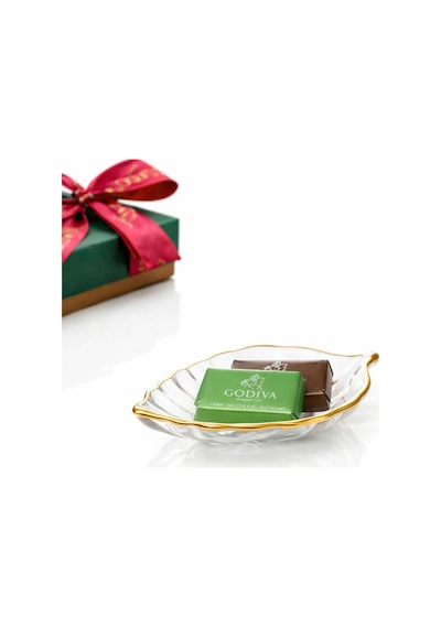 Mini Gold Yaldızlı 6'lı Yaprak Model Cam Sosluk Lokumluk Sunumluk Set
