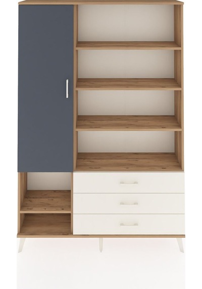 Arges Dolap 9 Raflı 3 Çekmeceli Tek Kapaklı 132x30x195 Çam-antrasit/aytaşı Antrasıt/aytası Arges Dolap 9 Raflı 3 Çekmeceli Tek Kapaklı 132x30x195 Çam-antrasit/aytaşı Antrasıt/aytası
