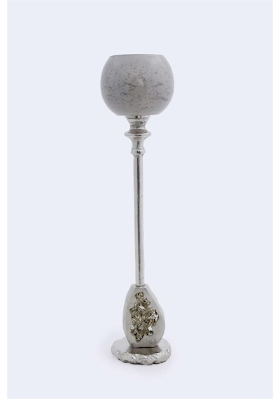 Vitale Tarnıshed Cam Metal Mumluk 12.7 12.7 Cm Renkli