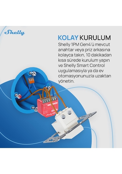 Shelly 1pm Gen4 Enerji Ölçümlü 16a Akıllı Röle