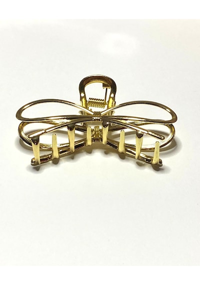 7 Cm Fiyonk Model Altın Saç Tokası Minimal Ve Zarif Metal Mandal Toka Altın