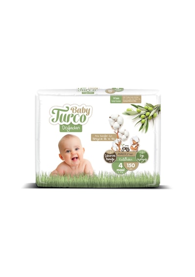 Baby Turco Doğadan Bebek Bezi 4 Numara Maxi Aylık Fırsat Paketi 150 Adet