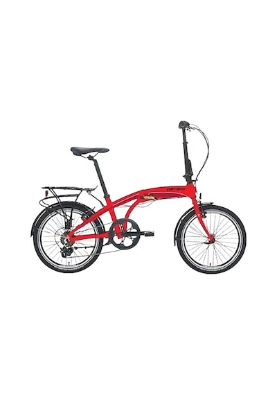 Carraro Flexı 106 Katlanır Bisiklet 320h V 20 Jant 6 Vites Kırmızı Siyah Beyaz Kırmızı