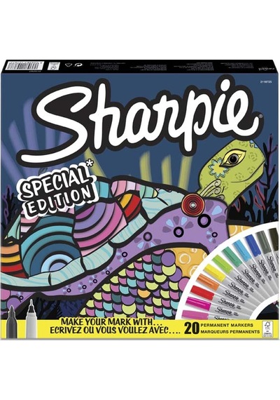 Sharpie Markör Permanent Fine 20 Li Kaplumbağa Çok Renkli