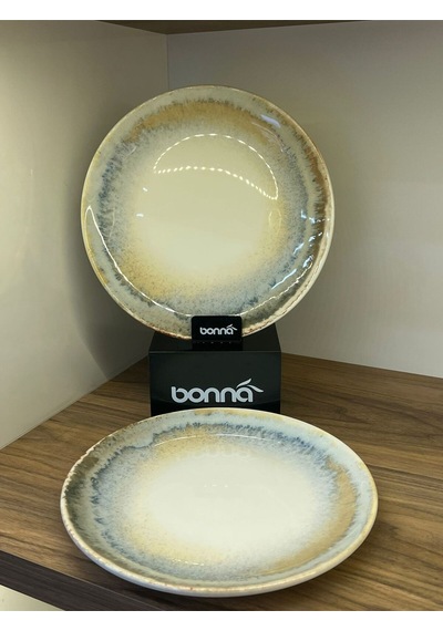 2'li Knidos Gourmet Düz Tabak 25 Cm Yemek / Servis / Sunum Tabağı Çok Renkli