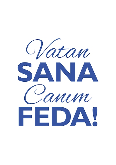Vatan Sana Canım Feda Sticker17x17 Cm Mavi