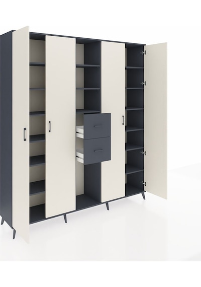 Hyperion Dolap 15 Raflı 2 Çekmeceli 4 Kapaklı 220x44x243 Antrasit-aytaşı/antrasit Aytası/antrasıt Hyperion Dolap 15 Raflı 2 Çekmeceli 4 Kapaklı 220x44x243 Antrasit-aytaşı/antrasit Aytası/antrasıt
