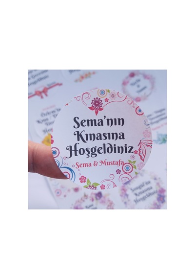 İsimli Yuvarlak Etiket 6 Cm Çapında 100'lük Paket Model 04