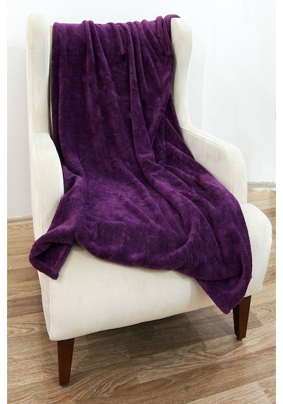 Mulberry Wellsoft Peluş Polar Mor Televizyon Battaniyesi Çift Kişilik 220x230 Mor