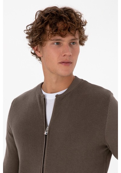 U.s. Polo Assn. Erkek Vizon Hırka Triko 50313721-vr052 Vizon