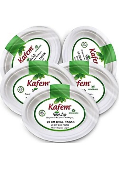 Ambalaj Marketim Ekolojik Oval Karton Tabak 26 Cm 25 Adet