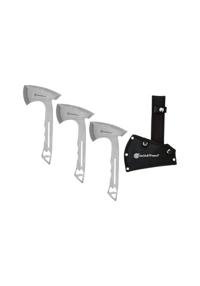 Smith & Wesson Hawkeye Fırlatma Eksenleri, 10 İnç Tam Tang Paslanmaz Çelik Tasarım, Şişe Açacağı Ve Rekreasyon Ve Rekabet İçin Naylon Kılıf, 3'lü Paket